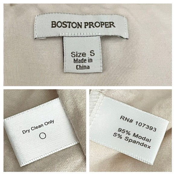 Boston Proper Strapless Drape Mini Dress S Jersey Knit Asymmetric Stretchy Nude - Picture 14 of 15